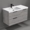Wall Mounted Bathroom Vanity, Modern, 36